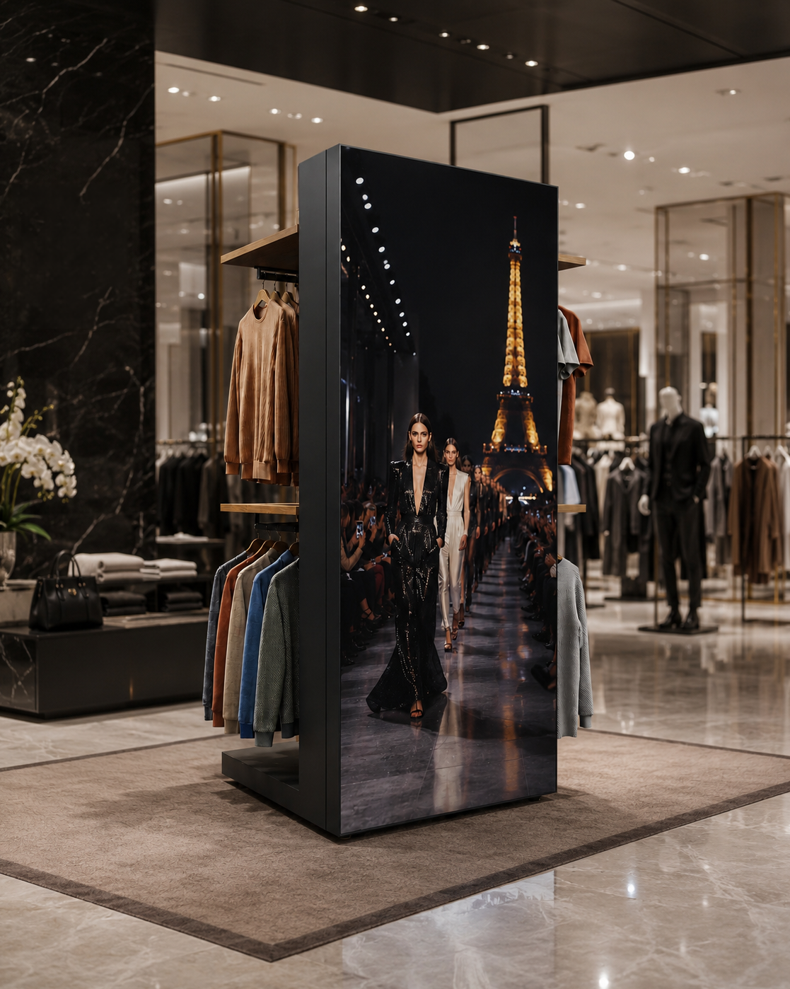 Hudson Pictures video wall fixture for retail display